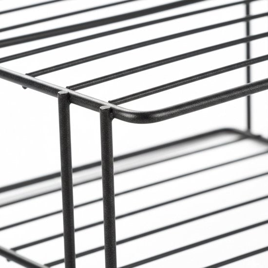 Metaltex - Support à assiettes - Noir - Rangement pour placard de cuisine - 25 x 25 x 19 cm
