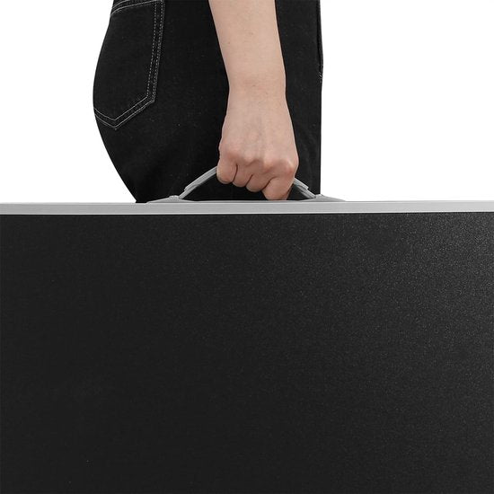 Table pliante - Bureau portable - Support compact - Surface pliante - Poste de travail de voyage - Tableau léger - Plateau facile à installer - Noir - 70x60x50 cm