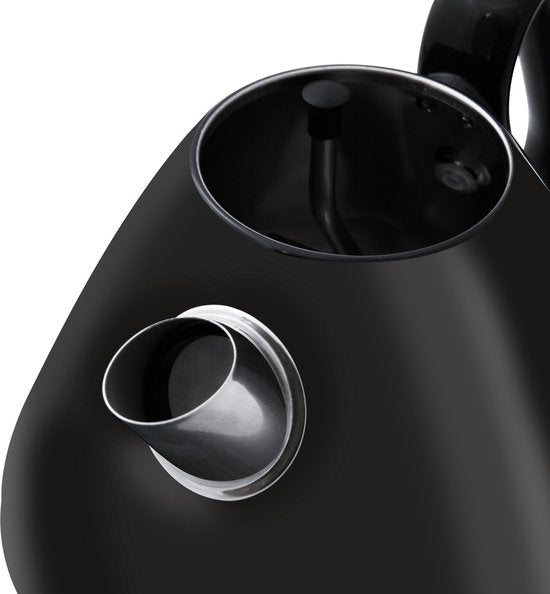 Inventum HW617B - Bouilloire rétro - Capacité 1,7 litre - Acier inoxydable - 2200 watts - Noir/ acier inoxydable