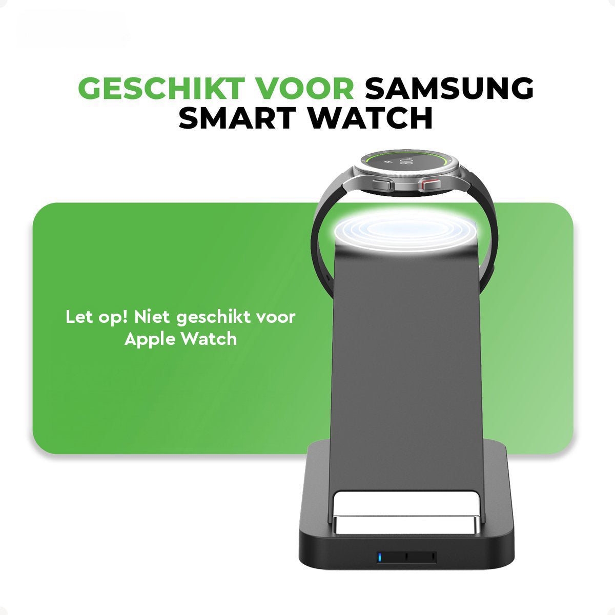 iSetchi Wireless 3-in-1 Charging Station - Indicateur LED - Chargement rapide 15W - Noir