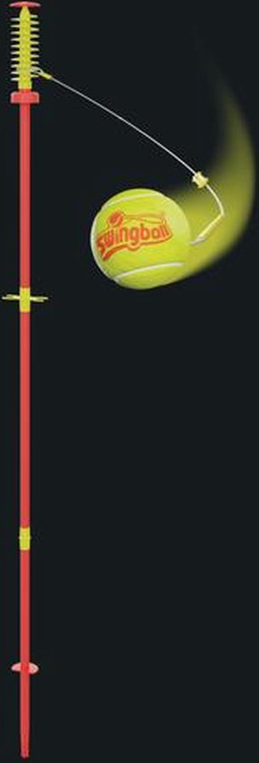 Swingball Classic - Bâton de tennis avec base toutes surfaces - avec support de raquette et piquet de terre - rouge/jaune