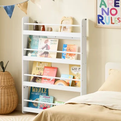 Bibliothèque pour enfants SoBuy - 4 étagères - 80 x 12 x 118 cm - Blanc
