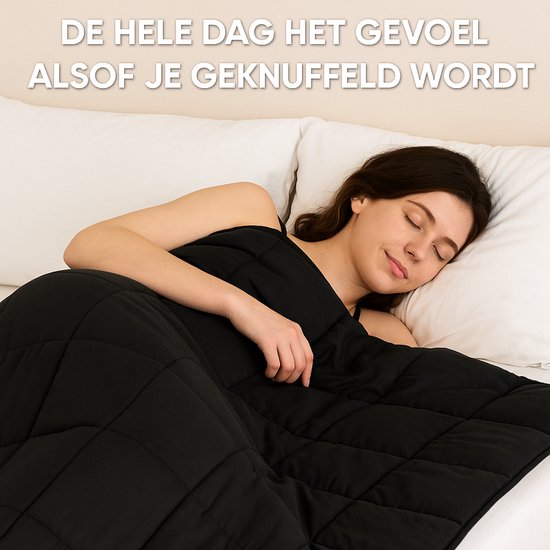 Vonia Couverture lestée 7 kg - Couverture lestée - 150 x 200 cm - Noir