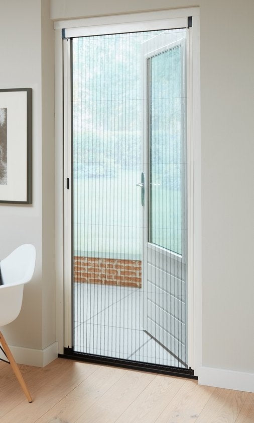 Bruynzeel Porte moustiquaire plissée sur mesure 96x233-236 blanc s900