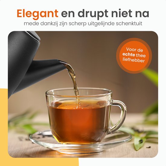 Goliving Théière avec filtre - 1 litre - Théière - Double paroi - Acier inoxydable - Infuseur de thé - Mat - Noir