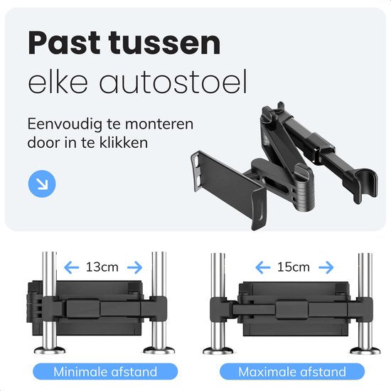 Support tablette voiture - Support Ipad - Appuie-tête - Jusqu'à 18 pouces - Trépied 360 degrés - Luft