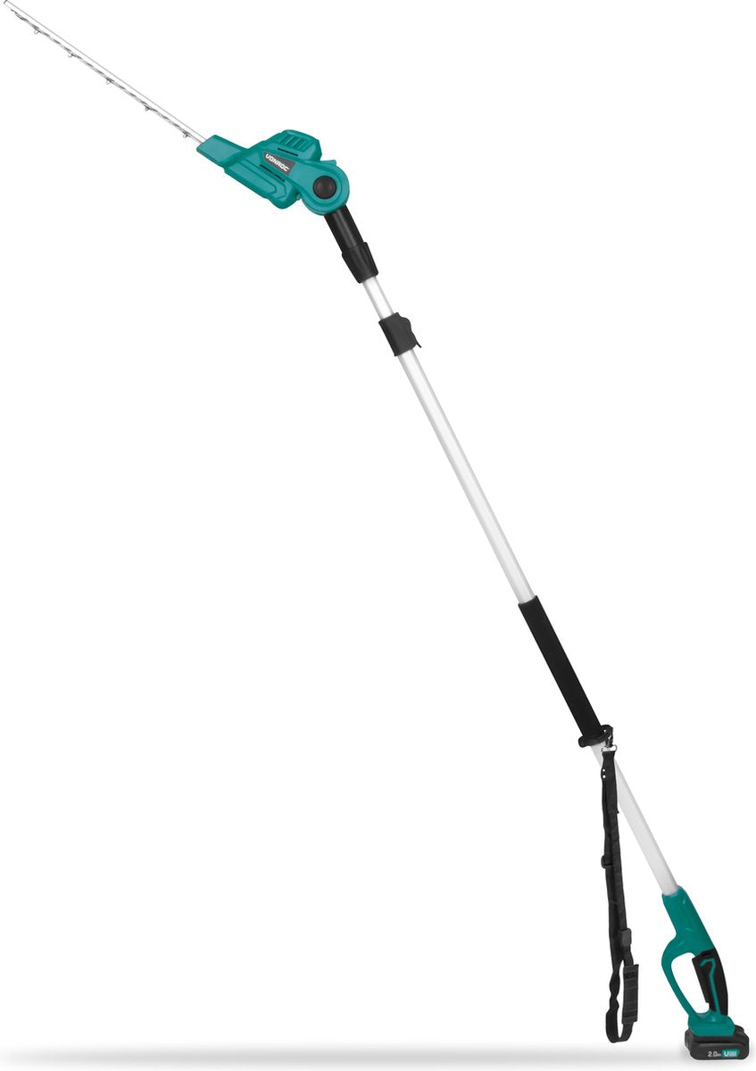 VONROC Taille-haie Accu télescopique 20V - Lame inclinable - Réglable en continu - Vert