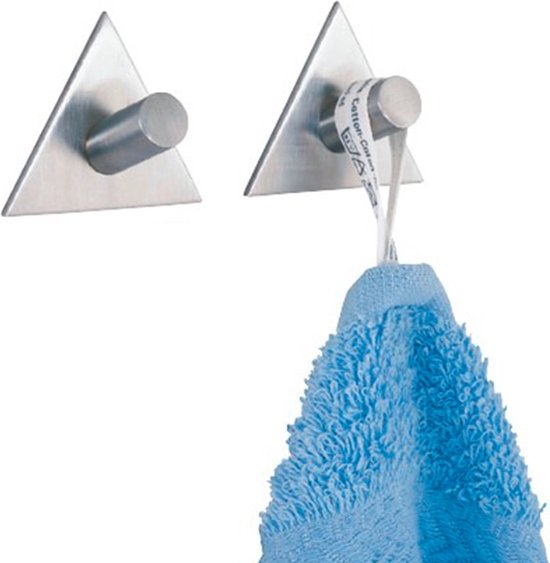 Crochets adhésifs triangulaires pour serviettes Wenko - lot de 2