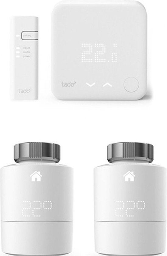 Kit de démarrage du thermostat intelligent tado° V3+ avec 2 vannes de radiateur intelligentes