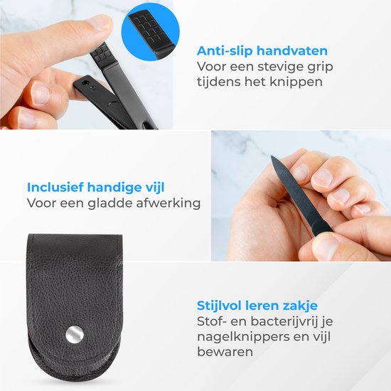 Nuvance - Coupe-ongles - 4 en 1 - Set de coupe-ongles avec lime à ongles - Coupe-ongles - Coupe-ongles de pied - Pour ongles dégarnis
