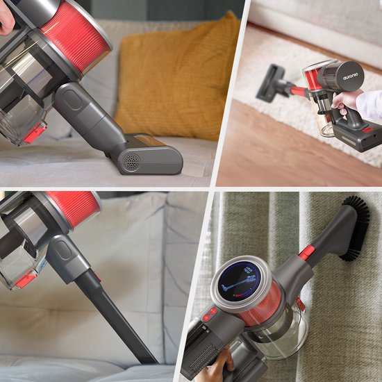 Auronic Stick hoover - Sans fil - Aspirateur autoportant - Sans sac - 350W - Aspirateur - Gris/Rouge