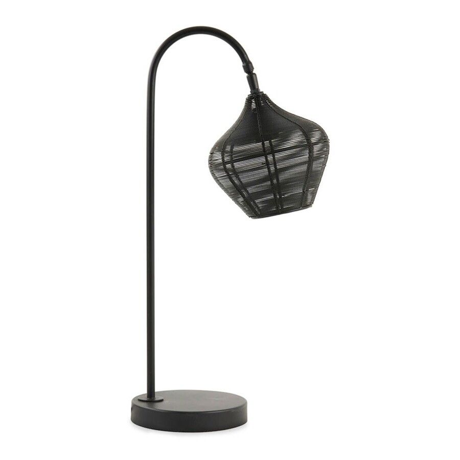 Light & Living Lampe à poser Bendigo - Lampe à arc industrielle - Noir mat - E27 - 61 cm de haut