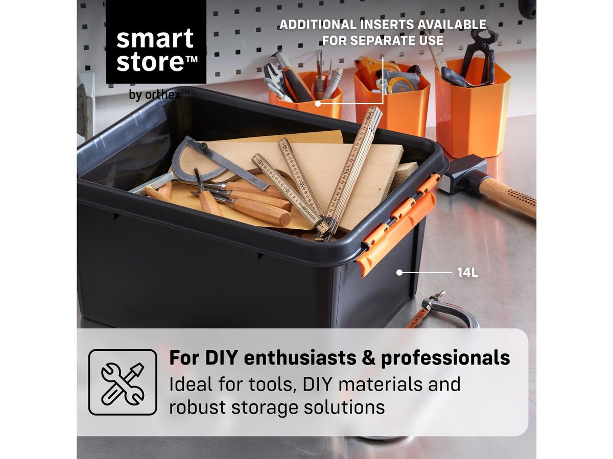 Boîte de rangement Orthex SmartStore Pro 15 - Empilable - 14 litres - Noir