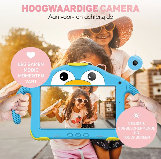 Vulpes Goods® Kids - Tablette pour enfants - Tablette Kids - Application de contrôle parental - 100% Kids Proof - 3500 mAh - Android 10 Go - Avec étui de protection intégré, protection de l'écran et protection des yeux - 32 Go - Avec stylet pour écran tac