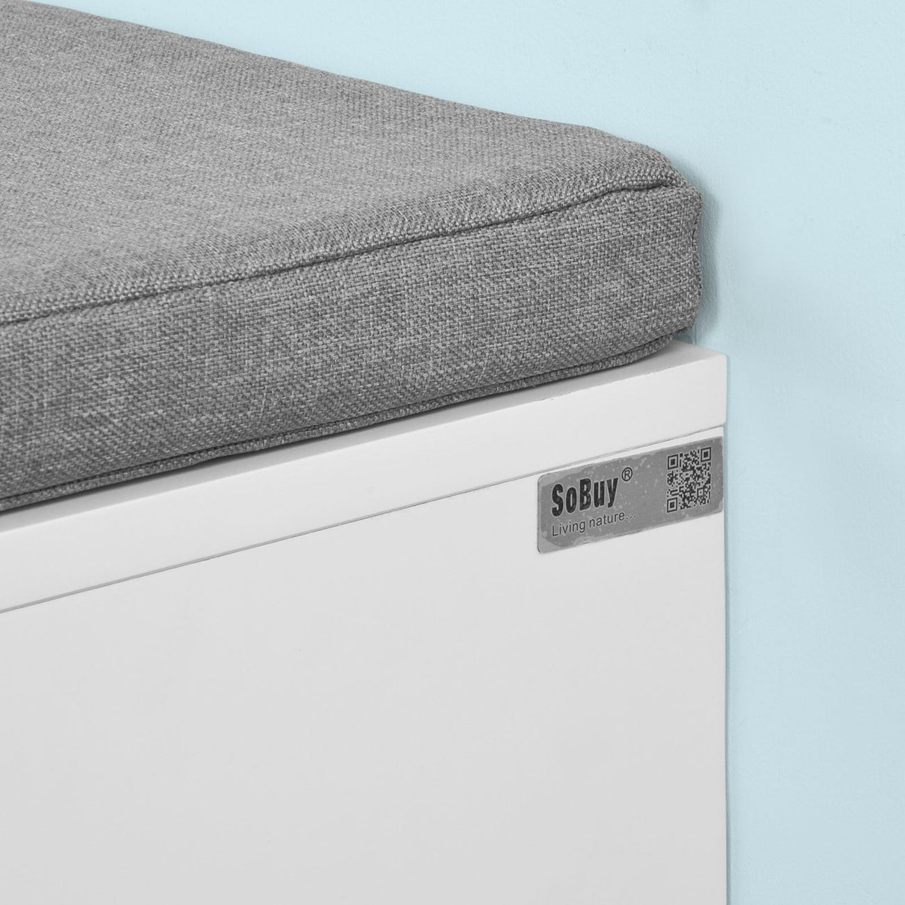 SoBuy FSR37-W Meuble à chaussures avec siège - 86 x 43 x 20 cm - blanc/gris