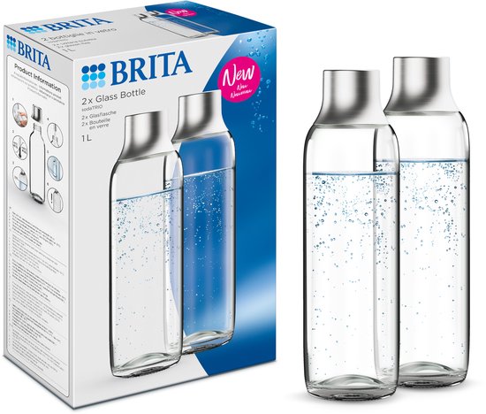 BRITA - SodaTRIO - Soda - Bouteille en verre - Accessoire pour machine à soda, lot de 2