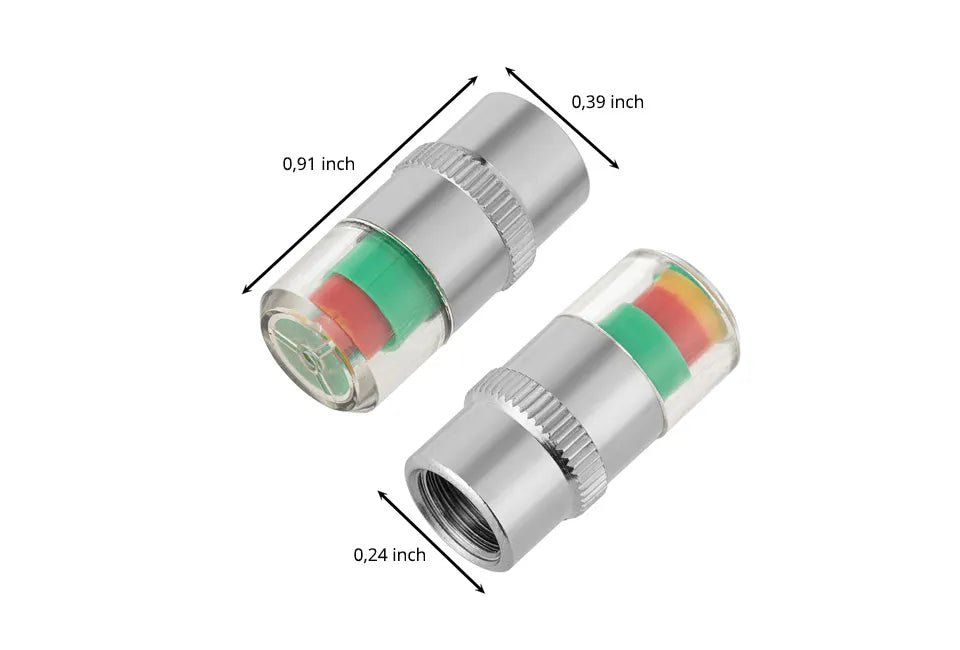 Jeu de 4 bouchons de valve qui mesurent la pression des pneus - DIY