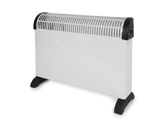 Convecteur / Chauffage électrique d'appoint - Perel - Fonction Turbo - 2000W - 3 niveaux de chaleur - 58x19,6x42 cm - Blanc