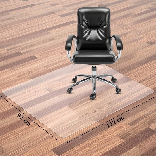 Protecteur de sol tapis de chaise de bureau - PVC - Insonorisant - Pour sols durs - 120 x 90 cm - Transparent