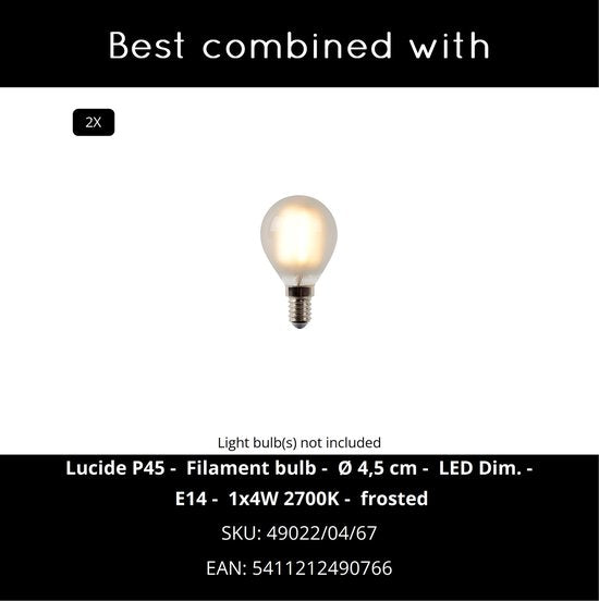 Lucide LUCAS - Spot de plafond (lampe de plafond) - 2xE14 - Or mat / Laiton