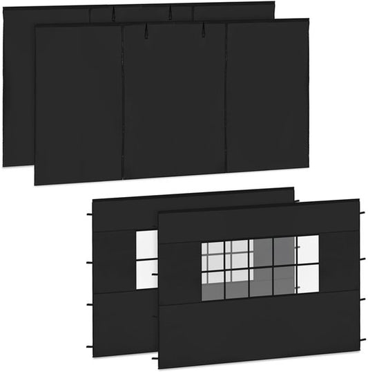 Ensemble de parois latérales VONROC - 3 x 4,5 m - Pour tente de fête Premium PT502XX - Imperméable - Protection UV 50+ - Noir