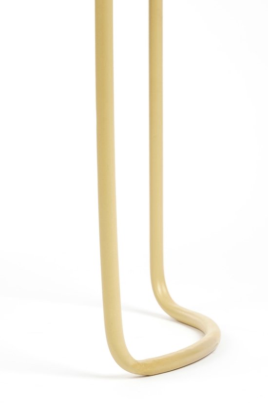 Mica Decorations Moritz : pot de fleurs sur pied - Pot de fleurs L55 x l24 x H65 cm - Pied en fer - Pot de fleurs d'intérieur ou d'extérieur - Beige