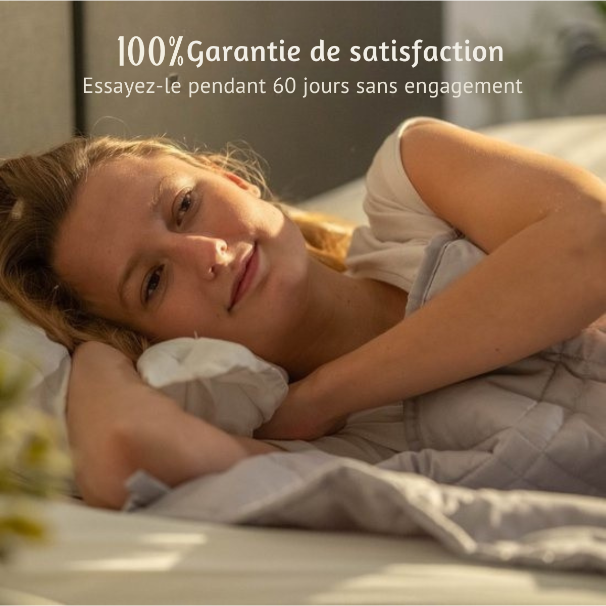 Couverture lestée 9kg - Ella - 135 x 200cm - Couverture lestée - OEKO-TEX Coton - Gris clair