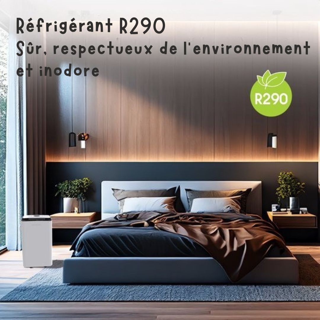 Déshumidificateur 12L Auronic - Avec fonction séchage du linge, Purificateur d'air, 185W, Silencieux (36 dB), Convient pour 48 m³ - Blanc