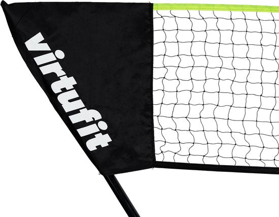Kit de badminton et de tennis portable 2-en-1 VirtuFit - Jaune - Valise et raquettes incluses - Filet réglable - Convient également pour le volley-ball et le football - Kit complet - Raquettes de badminton - Kit de badminton - Volants de badminton