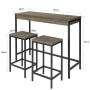 Table de bar SoBuy avec 2 tabourets - Poids max. : 150 kg - Style industriel - 121 x 46 x 97 cm - Marron / Noir