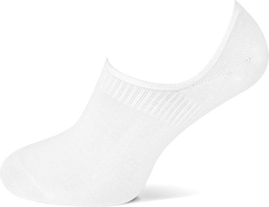 Basset - Chaussettes invisibles unisexes en bambou - Lot de 2 - Taille 35/38 - Blanc