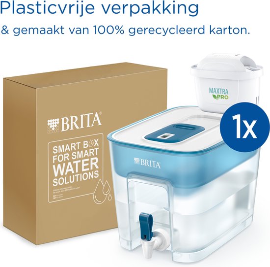 Distributeur d'eau BRITA Flow - 8,2 L – Grande capacité, spécialement conçu pour les familles - Avec 1 cartouche MAXTRA PRO Pure Performance – Emballage durable