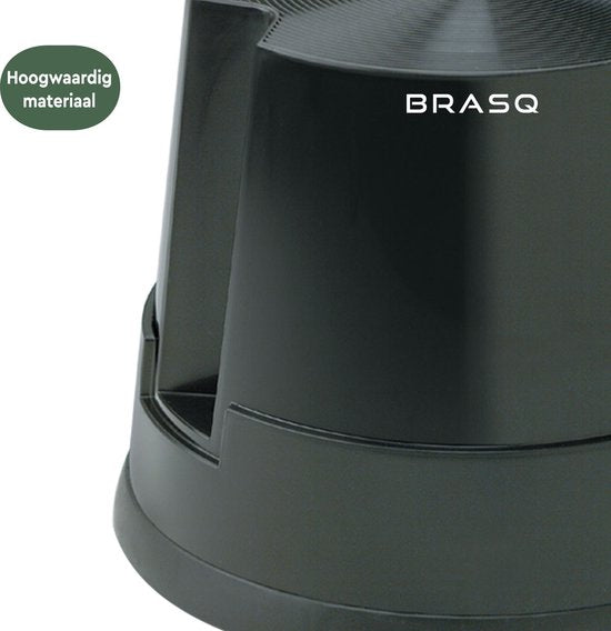 BRASQ Tabouret d'appui en plastique noir Essential ST100, capacité de charge 150 kg, tabouret d'appui, pied en forme d'éléphant, tabouret de bureau, escalier, escalator, tabouret