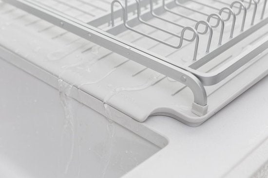 Égouttoir SinkSide de Brabantia - avec bac de récupération et porte-couverts - Gris clair