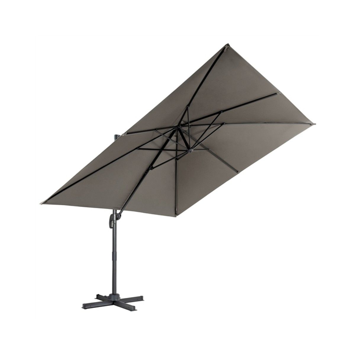 Coast 300 x 300 cm Floating Parasol Grey - Parasol de terrasse et de marché inclinable et rotatif à 360°.