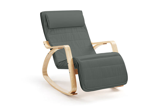 Fauteuil à bascule Home & Comfort - 65 X 60 X 90 cm - gris foncé