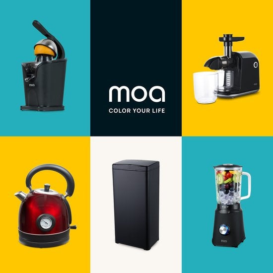 Poubelle avec capteur - MOA - 50 litres - Acier inoxydable et ABS durable - Silencieux -  Noir