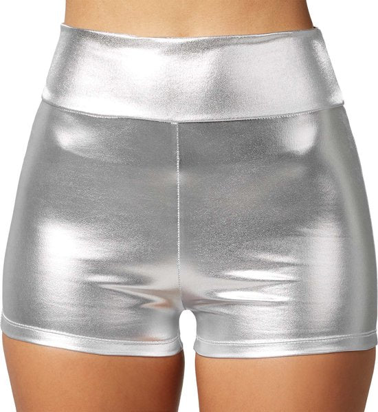 Pantalon de sport métallisé argent S Dressforfun - déguisement halloween - carnaval  - argenté