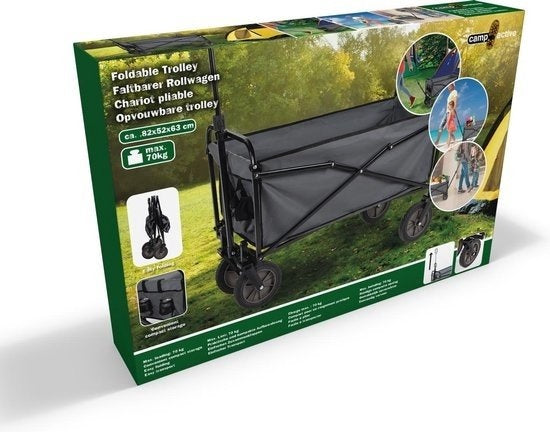 Camp Active - Wagon pliable - Facilement pliable - Stockage compact - Noir