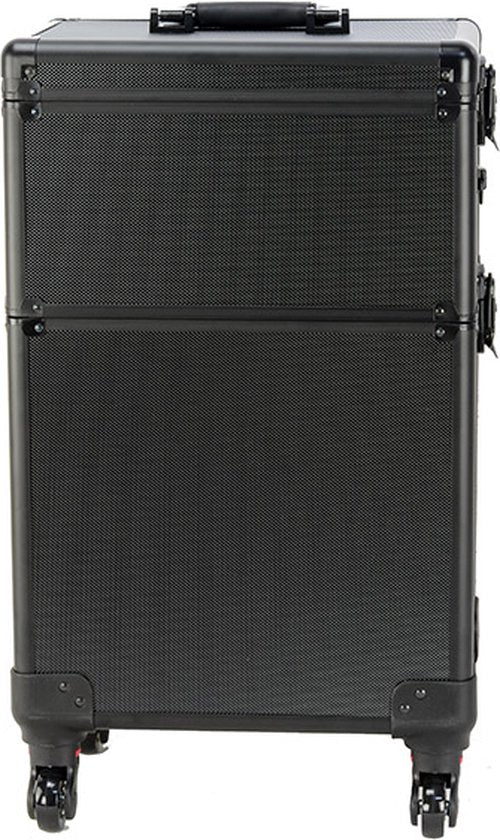 DMV - Valise de coiffure trolley - valise de maquillage trolley - valise de maquillage - valise de beauté - noir