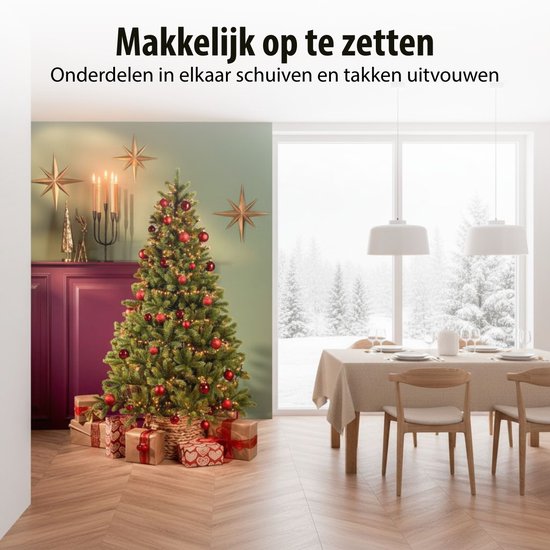 Sapin de Noël artificiel Triumph Tree Sherwood Deluxe avec éclairage LED - Sapin de Noël artificiel H 185 x Ø 127 cm - Vert