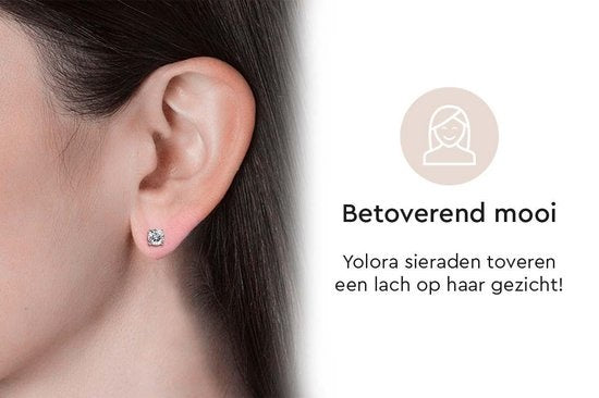 Yolora Boucles d'oreilles pour femmes - Cristaux ronds Kalpa Camaka - Argent - Plaqué or blanc 18K - Boucles d'oreilles pour femmes Argent - Boucles d'oreilles - Bijoux - Boîte cadeau de luxe - Boîte cadeau - Bel emballage cadeau - Cadeau de fête des mère