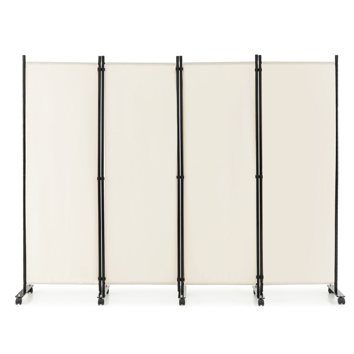 Coast cloison - 4 pièces - sur roulettes - pliable - 225 x 173 cm - blanc