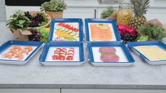 Lot de 2 récipients de conservation Livington Flex & Fresh - plus d'espace grâce au couvercle rabattable - lavables au lave-vaisselle - fermeture à clic et bague d'étanchéité - empilables - préservent longtemps la fraîcheur des aliments