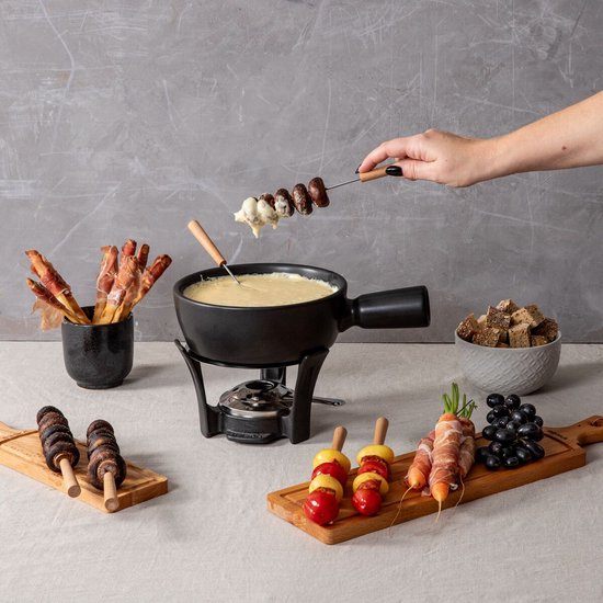 Set à fondue au fromage Boska - 1.3 L - Pour fondue au fromage de 875g - Noir