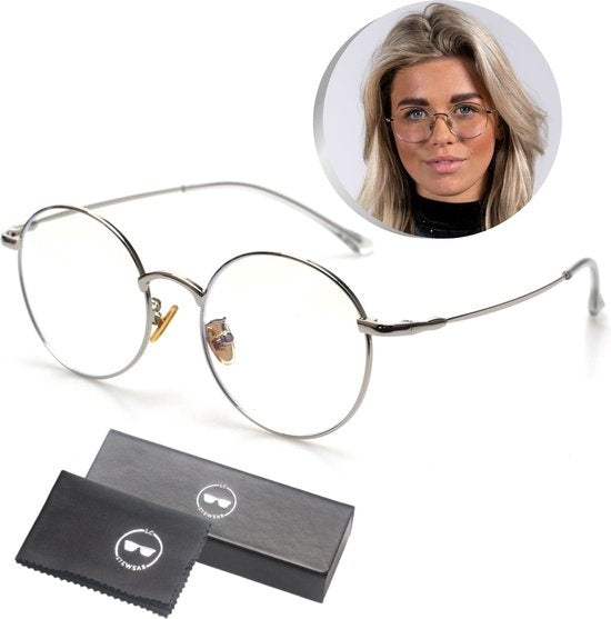 LC Eyewear Lunettes d'ordinateur - Lunettes à lumière bleue - Lunettes d'affichage - Métal - Unisexe - Argent