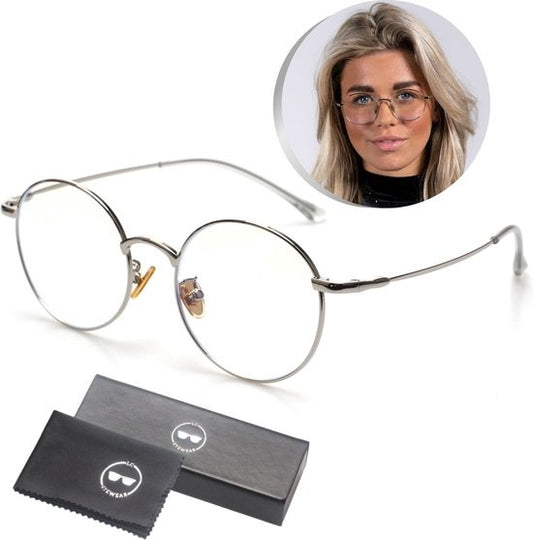 LC Eyewear Lunettes d'ordinateur - Lunettes à lumière bleue - Lunettes d'affichage - Métal - Unisexe - Argent