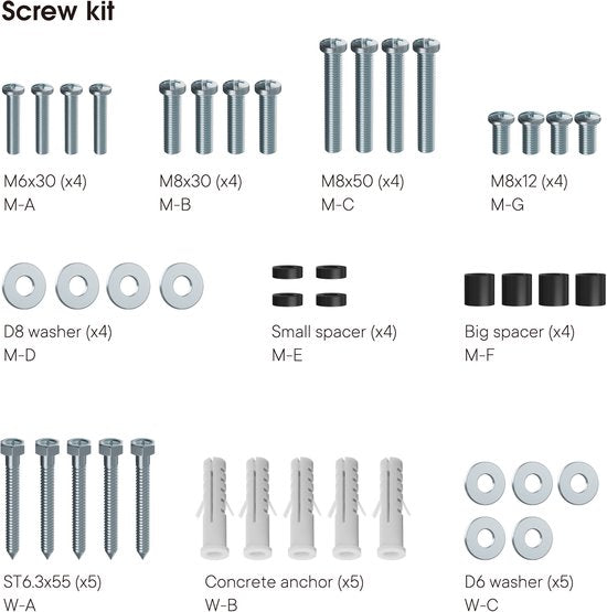 Support mural universel pour téléviseur - inclinable WM2421 - 32 à 65 pouces - à seulement 25 mm du mur - max. 80 kg - VESA 400x400