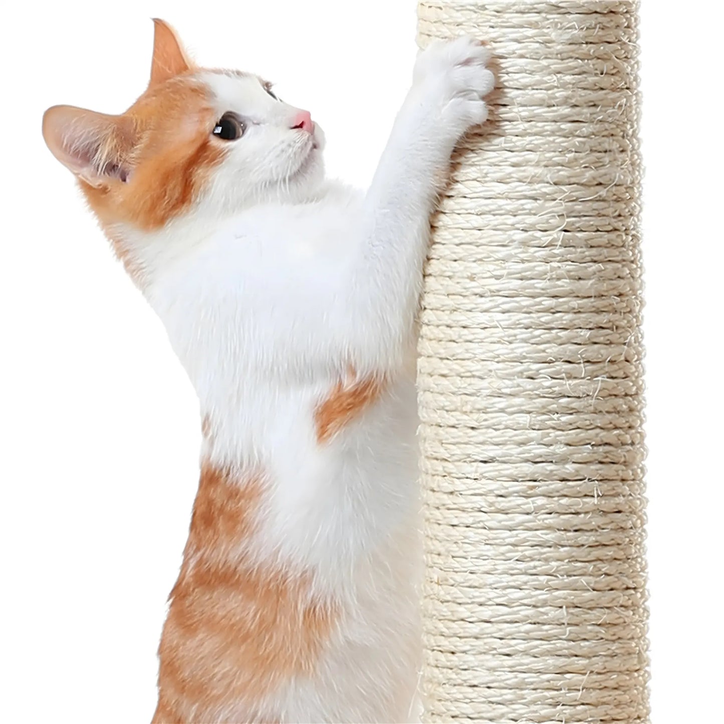 Arbre à chat Yaheetech 170 cm - Beige - XL - 5 niveaux - 2 niches pour chats - Hamac - 7 poteaux à grimper