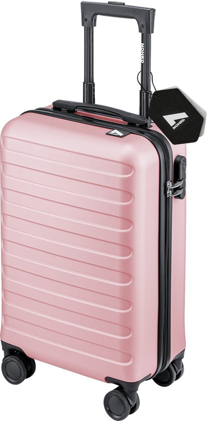 Nohrd Hand Luggage Suitcase - Rose Gold - Travel Suitcase with Wheels - 55x35x20 cm - Hand Luggage Trolley Lightweight - Travel Suitcases - Trolley on Wheels - Suitcases
